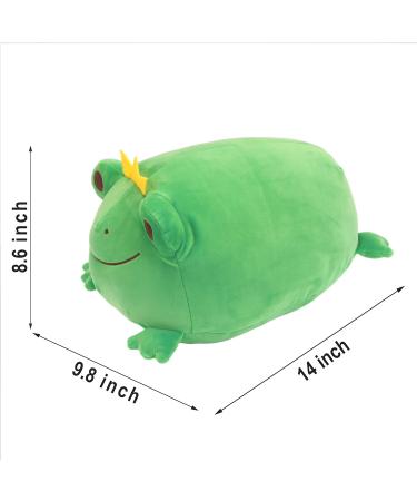 JUNERAIN Super Soft Frog Plush Stuffed Animal 35cm Emerald Green - Adorable Frog Squishy Hugging Pillow Toy for Kids - Cuddly Frog Decoration - Buy Online on GoSupps.com