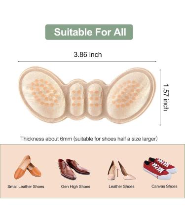 Comfortable Heel Inserts for Women - 4 Pairs Cushion Pads for Loose Shoes 6mm Beige - Pain Relief & Better Fit - Buy Online on GoSupps.com