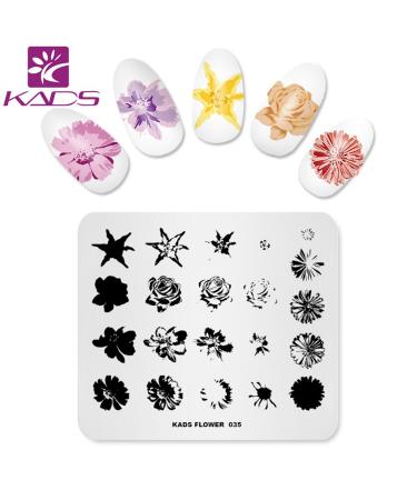 Buy KADS 7/6PCS Nail Art Stamp Plates - Flower Butterfly & Ocean Designs | Manicure Templates with 1 Stamper - International Shipping Available - Buy Online on GoSupps.com