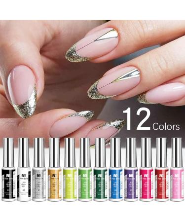 Glitter Nail Gel Polish Gold Nail Polish Nail Art Gel Liner Polish Gel Nail Liner Pen Shimmer Gel Polish Liner Gel Glitter Gel Liner Nail Art for Nail Drawing Nail Painting Polish for Manicure Tool - Buy Online on GoSupps.com