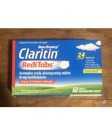 Claritin RediTabs 24 Hour Allergy Medicine Non-Drowsy Allergy Relief Loratadine Antihistamine Tablets 60 Count
