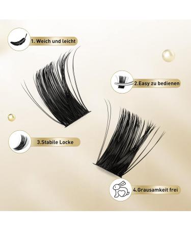 QueWel Cluster Lashes - 72 pcs DIY Eyelash Extensions Soft D Curl 8-16mm Length - Perfect for Home Makeup - Buy Online on GoSupps.com