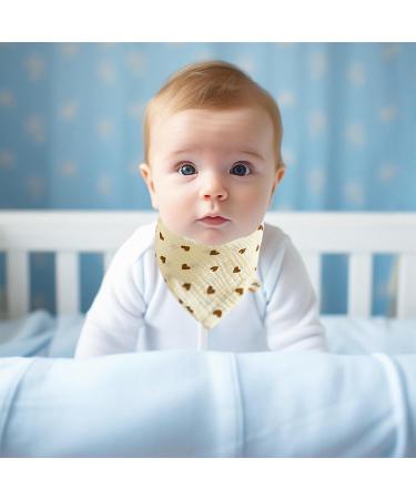 Fzsecriu Baby Muslin Bibs - 6 Pack Triangle Neckerchiefs for Teething & Drooling Soft Gauze Towels for Infants - Buy Online on GoSupps.com
