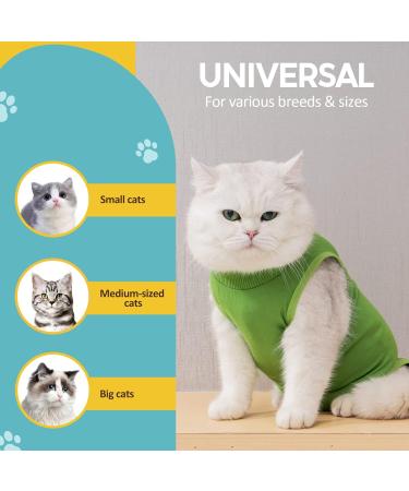 Avont Katzenbody Recovery Suit for Cats | Leak Protection Spay & Surgery Healing | Modal Clothing - Green L - Buy Online on GoSupps.com