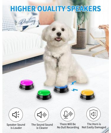 Carseatty Dog Buttons for Communication and Training 6 Pack Recordable Dog Buttons Pet Command Buzzer with Stickers and Anti-Slip Mat 30 Second Record Speech Training Buttons Multicolour - Buy Online on GoSupps.com