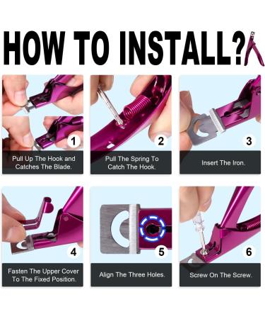 Violet Red Premium Adjustable Nail Clippers with Magnets - Stainless Steel Trimmer for Acrylic & Artificial Nails | Sharp Blade Manicure Tool for Salon Beauty - Buy Online on GoSupps.com