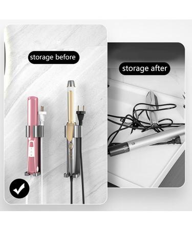 Hair Curling Wand Holder | Curling Wand Wall Mount Winder Function Organizer - High Temp Resistant 36mm Diameter for Straight Hair Comb Pochy Grey - Buy Online on GoSupps.com