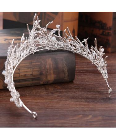 Miranda's Bridal Women's Pearl Crown Tiara Headband for Pageants and Bridal Shoots - Buy Online on GoSupps.com
