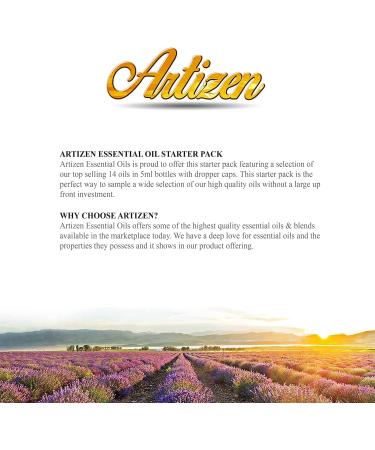 Artizen Top 14 Essential Oil Set for Diffuser and Candle Making - Fall Holiday Fragrance Scents - Lavender, Frankincense, Eucalyptus Oils and More - 100% Pure Therapeutic Grade - Buy Online on GoSupps.com