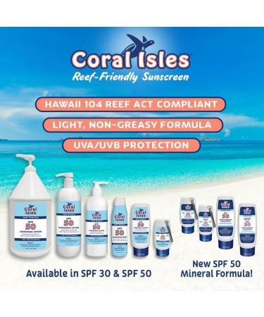 Coral Isles by Rocky Mountain Sunscreen | SPF 50 Lotion | Broad Spectrum UVA/UVB Protection | Hawaii Reef-Safe Act Compliant | Oxybenzone & Octinoxate Free | Water Resistant 80 Min. | 32 Fl Oz SPF 50 Lotion 32 Fl Oz (Pack o  - Buy Online on GoSupps.com
