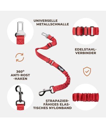 Buy Wuglo Dog Car Safety Belt - Adjustable 38-95cm Durable & Safe Universal Dog Strap (Red) for Secure Travel - Buy Online on GoSupps.com