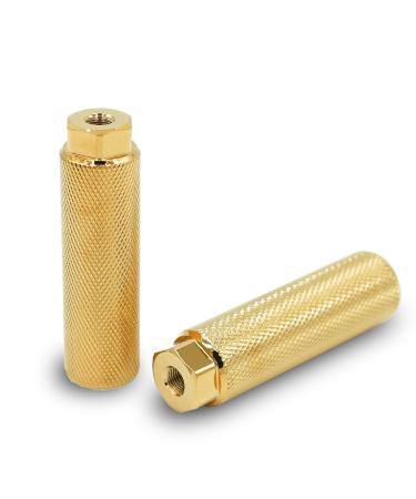 Vansa 1 Pair 3/8 inch - 26 Teeth Aluminum Alloy with Electroplated Finishes Bike Pegs for Mountain Bike BMX Equipment Metal Gold 3/8 inch
