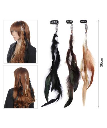 MWOOT Handmade Feather Clip in Hair Extension 6Pcs - Hippie Hair Headwear for Halloween Cosplay - Buy Online on GoSupps.com