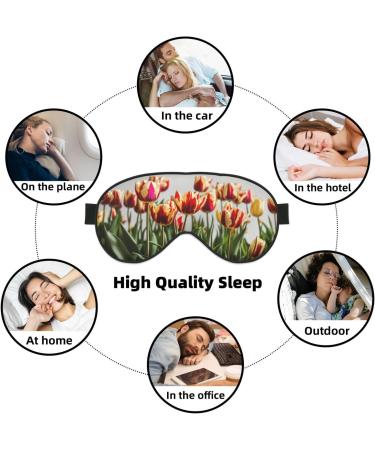 Colorful Tulips Print Unisex Sleep Mask | Double-Sided Eye Mask for Sound Sleep & Skin Care - Shop Internationally - Buy Online on GoSupps.com