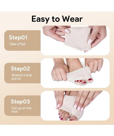 4 Pairs Metatarsal Pads with Gel Foot Cushions for Sesamoiditis Morton s Neuroma Metatarsalgia Diabetic Foot Care (Beige & Black Small - Buy Online on GoSupps.com