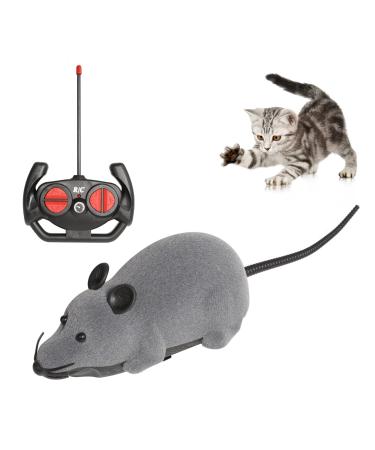 niCWhite Remote Control Mouse Cat Toy Interative Moving Cat Toys Wireless Electronic RC Rat Mice Pet Toys for Chase and Exercise (Grey)