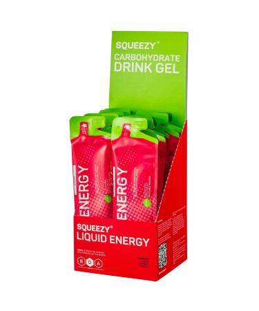 Squeezy Liquid Energy Gel - Watermelon Flavor | 12 Pack - Fast Energy for Cycling Marathons & Sports - Buy Online on GoSupps.com
