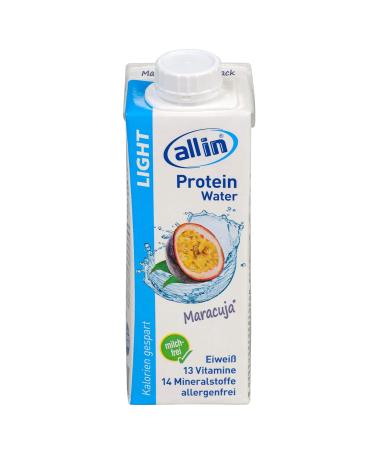 All in Light Protein Water Maracuja 14x250ml - Low Carb Fat-Free Drink for Post Workout & Weight Loss - Buy Online on GoSupps.com