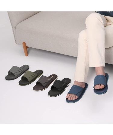 NORTIV 8 Men's Slide Sandals - Comfortable Lightweight Beach Shoes (Size 11, Black) - Buy Online on GoSupps.com
