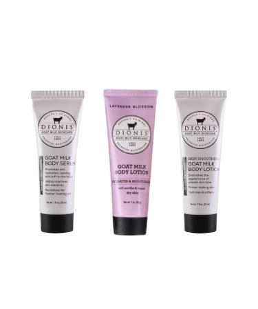 Dionis Goat Milk Skincare Body Care Set - Lavender Blossom Lotion Body Lotion W/Retinol Body Serum W/Collagen Deep Hydration and Younger Skin Lavender Blossom Lotion & Serum Set