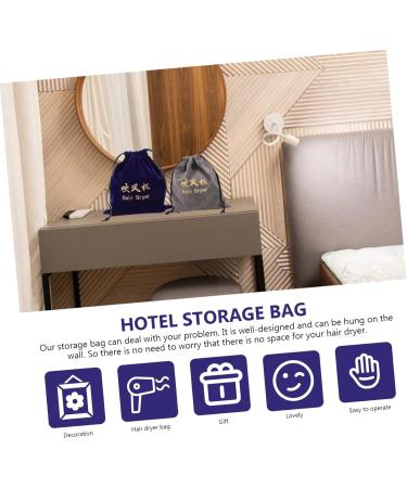 FOMIYES 8 Pcs Storage Bag Smooth Hair Dryer Bag Curl Hair Dryer Drawstring Hair Dryer Holder Gym Bag Velvet - Buy Online on GoSupps.com