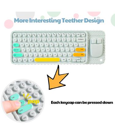 Soft Silicone Keyboard Teether - Baby Teething Toys for Infants and Toddlers (Grey) - Buy Online on GoSupps.com