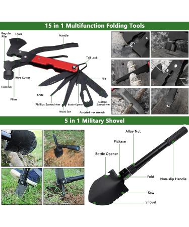 Survival Kit 163 in 1 - High-Quality Emergency Gear with Knife Flashlight & First Aid for Hiking & Camping - Buy Online on GoSupps.com