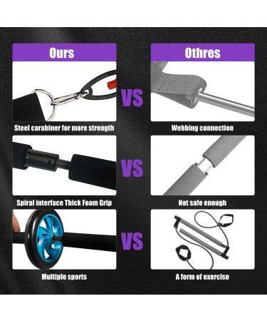 Pilates Bar Kit with 15 Fitness Accessories | Resistance Bands & Ab Roller | Portable Home Gym - Buy Online on GoSupps.com