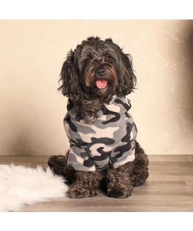 OHS Charcoal Grey Camo Print Dog Hoodie for Medium Dogs - Warm & Cozy Dog Jumper - Buy Online on GoSupps.com