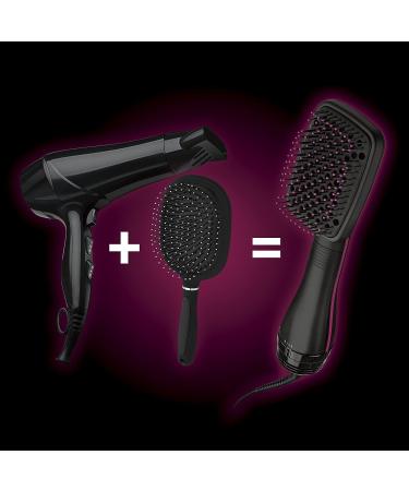 Salon One-Step Hair Dryer & Styler 2-in-1 Negative Ion Hot and Cool Air Blower Comb Hair Brusher Pink/Black Color - Buy Online on GoSupps.com