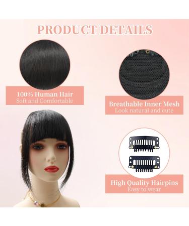 Thick Human Hair Bangs Extension - Natural Black Fringe | Unprocessed & Real Hair - Buy Online on GoSupps.com