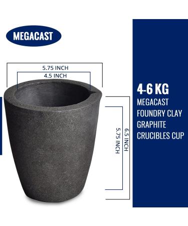 8KG MegaCast Foundry Clay Graphite Crucible for Melting Casting & Refining Gold Silver Copper Brass Aluminum - Buy Online on GoSupps.com