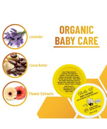 Organic Bella B Baby Ointment 0.5oz - Allantoin Infused Multipurpose Skin Treatment for Infants - Relieves Skin Irritation, Itching, Inflammation & Dryness - Buy Online on GoSupps.com