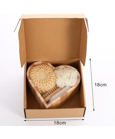 Amagogo 5X Bath Set with Accessories Shower Sponge in Heart Wooden Box Soft Exfoliating Bath Sponge for Skin Exfoliating Women Man - Buy Online on GoSupps.com