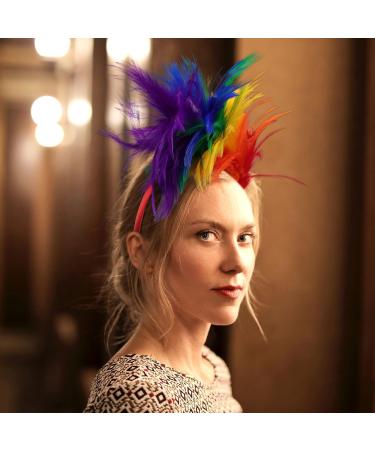 Lurrose Colorful Feather Fascinator Headband | Elegant Wedding Hair Accessories for Parties - Buy Online on GoSupps.com