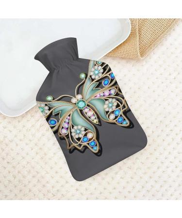 Butterfly Hot Water Bottle with Plush Cover | Hand Warmer for Adults & Children | 26.5x15.3cm - International Shipping Available - Buy Online on GoSupps.com