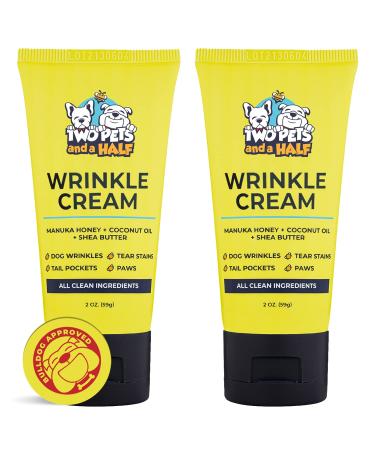 Paste for Bulldog Wrinkle 4oz-Treatment for French Bulldog,Pug,English Bulldog-Bulldog Wrinkle Cream & Skin Soother for Tail Pockets-Paw Balm,Tear Stain Remover,Snout Soother for Dogs-Dog Rash Cream 2 Creams (4oz)