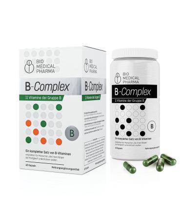 Vitamin B complex high-dose-all 11 B vitamins-up to 7x higher dose-contains active forms extraolate-S choline inositol and paba-vegan without additives-B-complex (60 capsules)
