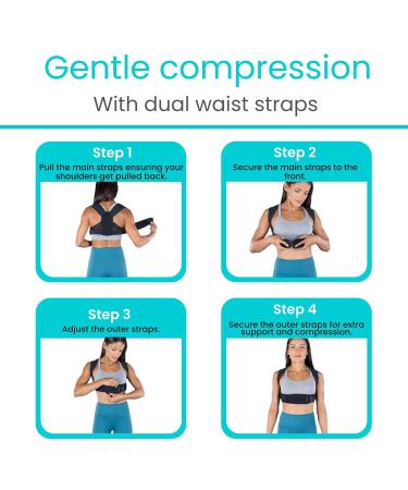 Vive Posture Corrector - Adjustable Upper Back Brace for Kyphosis Neck & Shoulder Pain Relief - Universal Clavicle Support for Men & Women - Buy Online on GoSupps.com