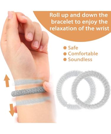 4 Skills Igelball Massage & 10 Massage Rings Set - Acupressure for Stress Relief for All Ages - Silver - Buy Online on GoSupps.com