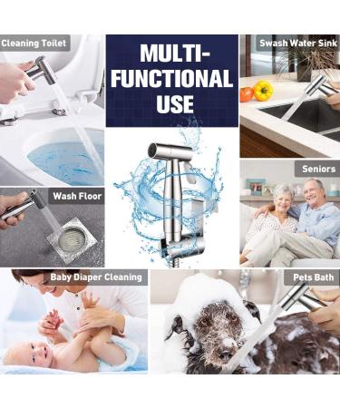 Premium Stainless Steel Handheld Bidet Toilet Sprayer Set with Complete Accessories - Buy Online on GoSupps.com