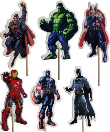 24 Pcs Set Avenger s Superhero Birthday Cake Decoration for Birthday Decoration Avenger Birthday Cupcake Toppers Superhero Theme - Buy Online on GoSupps.com