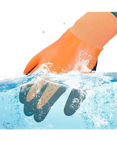 FINPAN Latex Gloves Waterproof Wear-resistant Double Shell Garden Construction Farm Warm Winter Gloves Dishwashing Gloves Medium Light gray - Buy Online on GoSupps.com