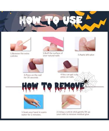 Halloween Press on Nails - Long Coffin Pink Glitter False Nails with Ghosts Hearts Flames & Spiders - Full Cover Acrylic Stick on Nails for Women - Pack of 24 - Buy Online on GoSupps.com