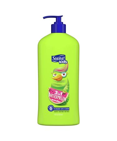 Suave Kids 3in1 Shampoo Conditioner Body Wash for a Tear-Free Shower or Bath Wacky Melon Dermatologically Tested 18 oz