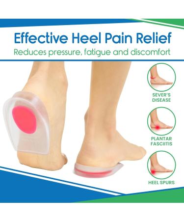 ViveSole Kids Heel Cups - Pain Relief Cushions for Plantar Fasciitis & Severs Disease - Silicone Gel Inserts for Shoes - X-Small Pink - 2 Pairs - Buy Online on GoSupps.com
