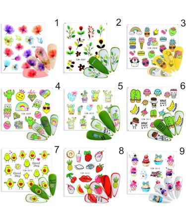 Winter Manicure Avocado Flower Anime Fruit Water Sticker Nail Sticker Nail Decals Nail Art Decoration(3) Style3 - Buy Online on GoSupps.com