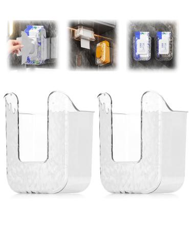 Kitchen Wipes Storage Box Wipe Containers Refillable Bathroom Wipes Holder No Punching Self-Adhesive Wall Mounted Tissue Box Holder Wipes Box for Kitchen Bedroom Bathroom (2Pcs-a)
