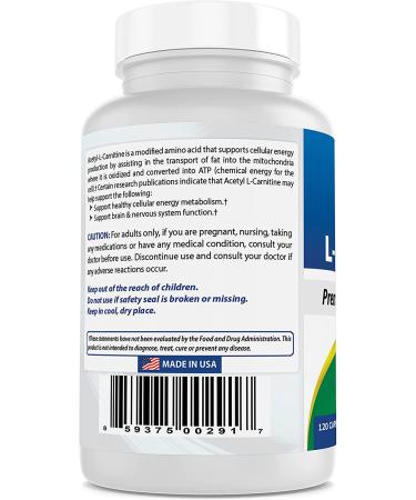 Best Naturals Acetyl L-Carnitine 500mg 120 Capsules - Pack of 1 - Buy Online on GoSupps.com