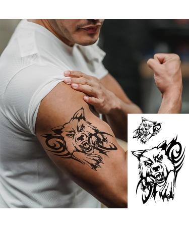 19Pcs Wolf Scorpion Full Arm Half Sleeve Fake Temporary Tattoo Sticker Set for Men - Buy Online on GoSupps.com